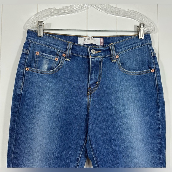 Levis 515 Bootcut Denim Blue Jeans Women's Size 4 Short Mid-Rise Distressed - Picture 2 of 13